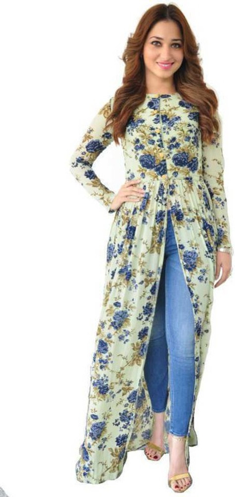 Front cut kurti sale with jeans flipkart