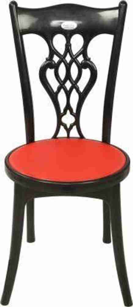 Supreme Poise armless Dinning Chair Black red Set of 2 Plastic