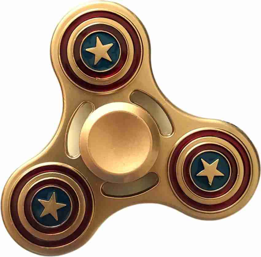 KARBD Captain America 3 Star Gold Fidget Spinner Ultra Speed Metal