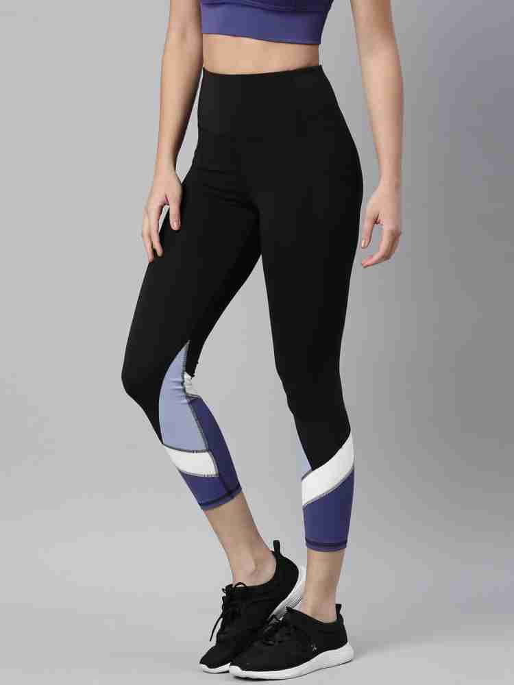 Buy Enamor Black Color-Block Sports Leggings for Women Online