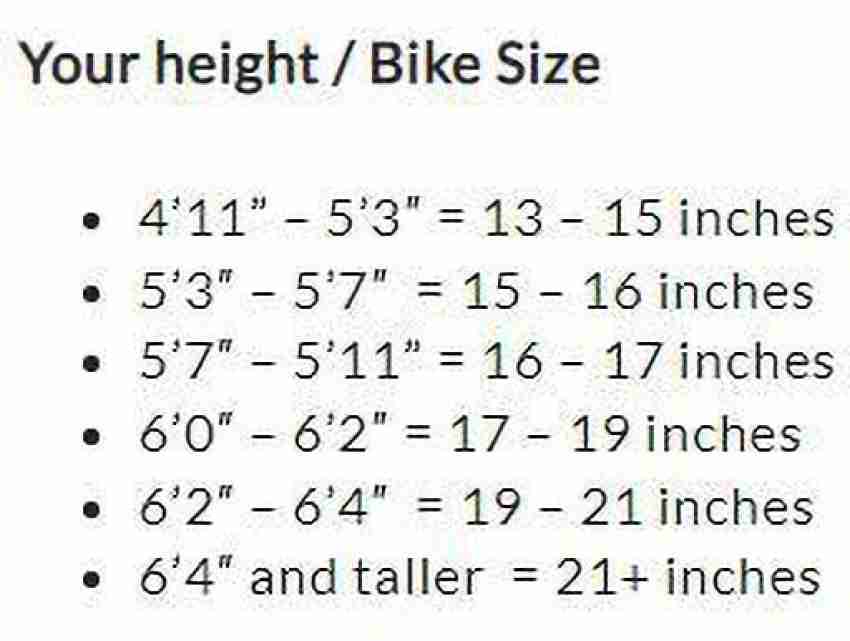 Bike wheel size for best sale height chart