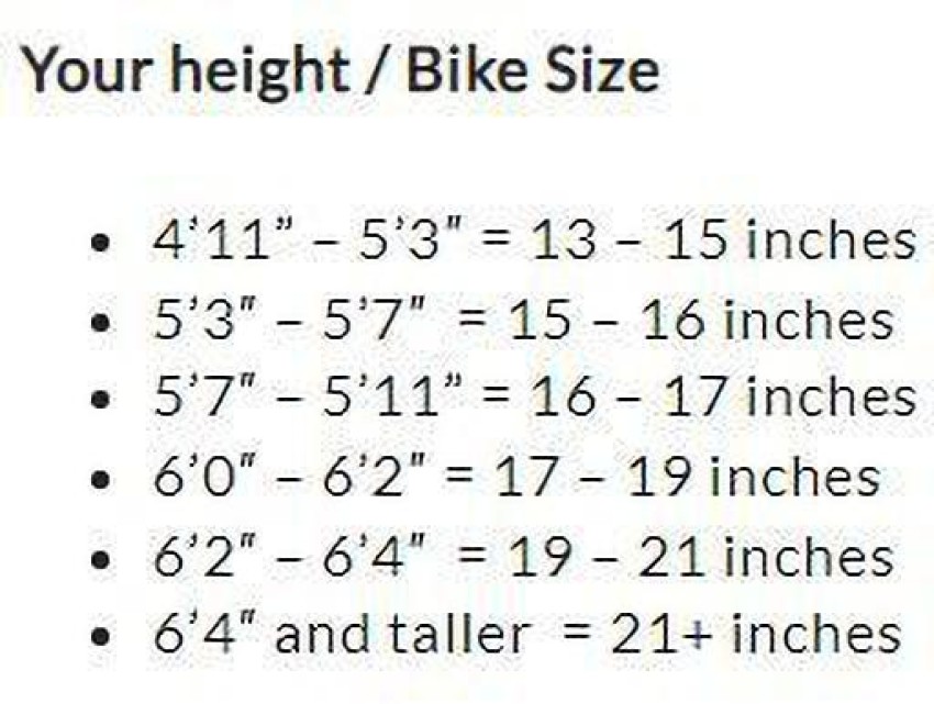 Bike tire deals size height chart