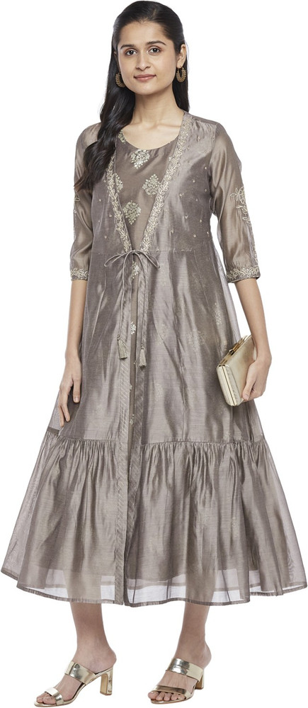 Rangmanch by Pantaloons Women A line Brown Dress Buy Rangmanch