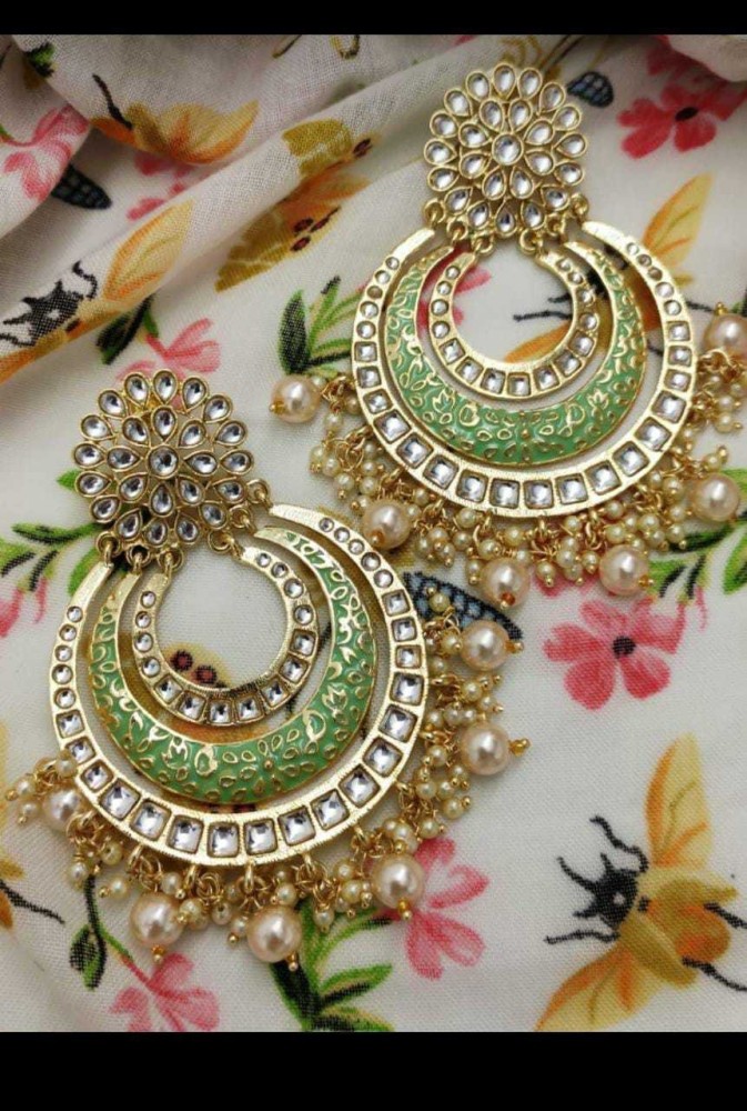 Light green color deals earrings