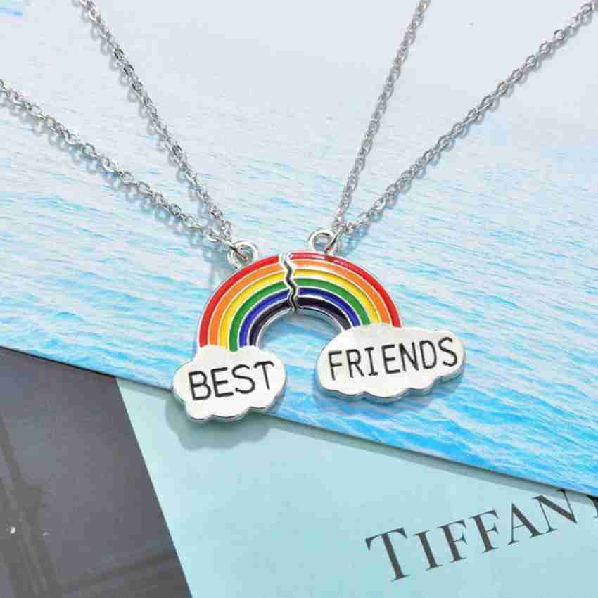 Best Friends Rainbow Charms Couple Alloy Pendant For Jewelry