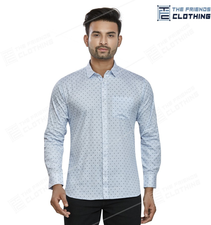 Buy The Friends Clothing Sky Blue Formal Shirt for Men (Large) at