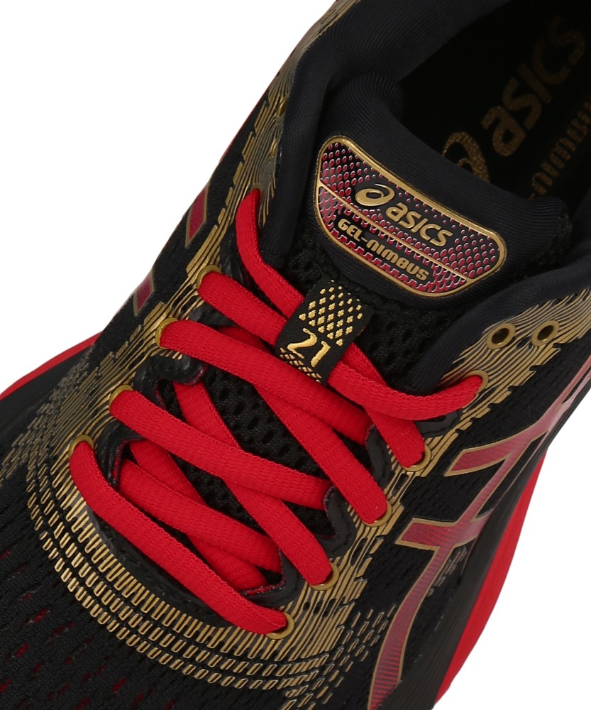 Asics gel nimbus 21 black classic red hot sale