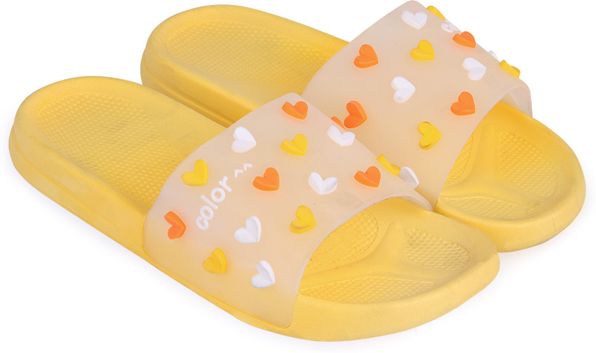 Girls cheap yellow slippers