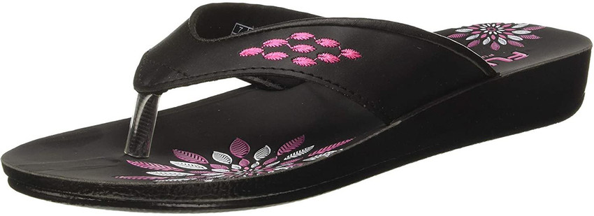 Black and sales pink flip flops