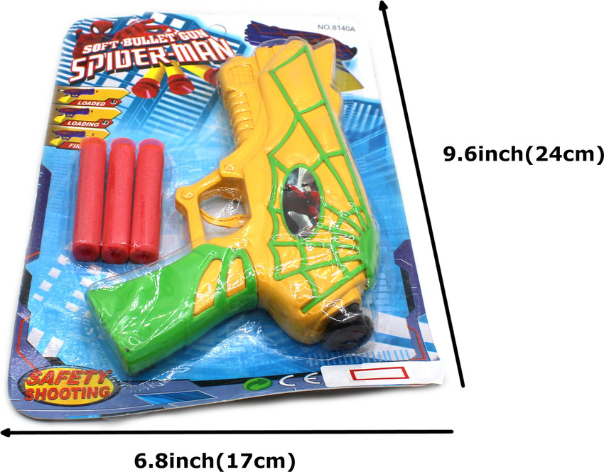 neoinsta shopping Very Beautiful Yellow Spiderman Gun With 3 Soft