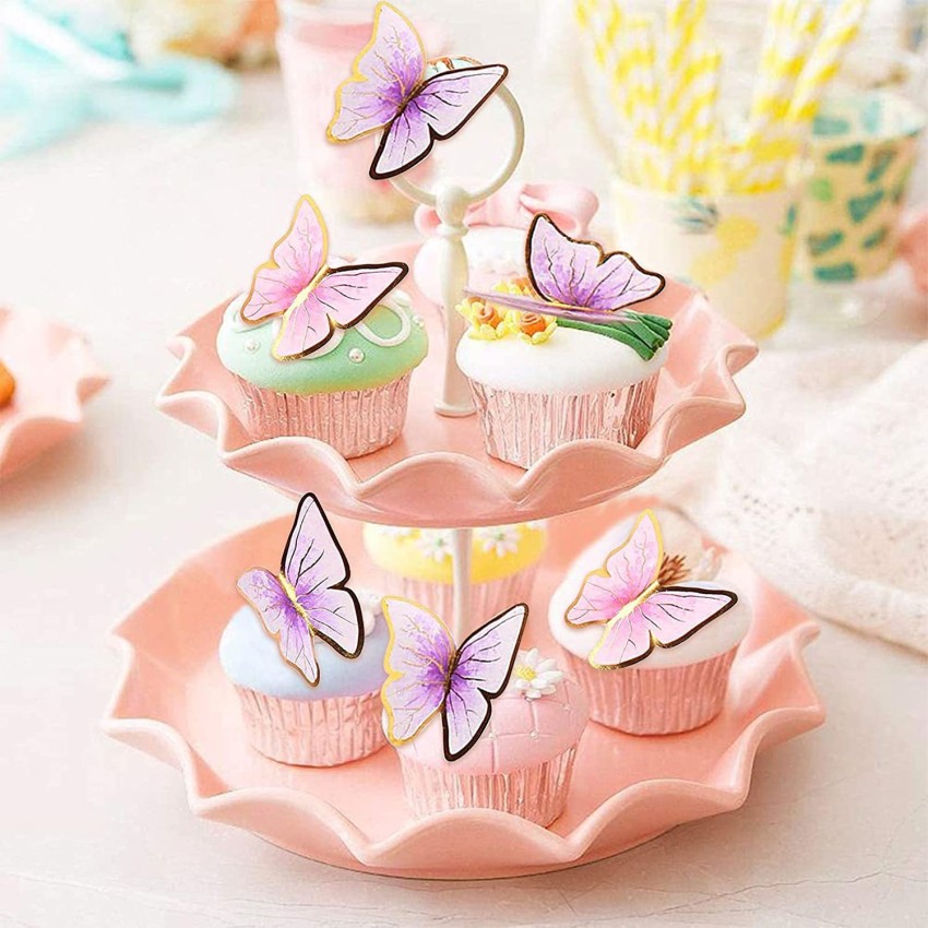 PopTheParty Butterfly Cupcake Toppers Cake Party Cake Decorations Mixed  Colour for Birthday Wedding Party Wall Decoration Cake Topper Price in  India - Buy PopTheParty Butterfly Cupcake Toppers Cake Party Cake  Decorations Mixed