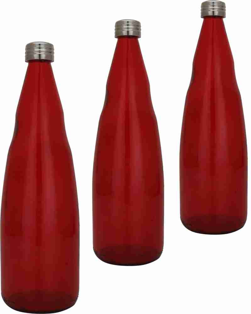 MACHAK Glass Water Bottle For Fridge With Flip Cap, 1 Litre