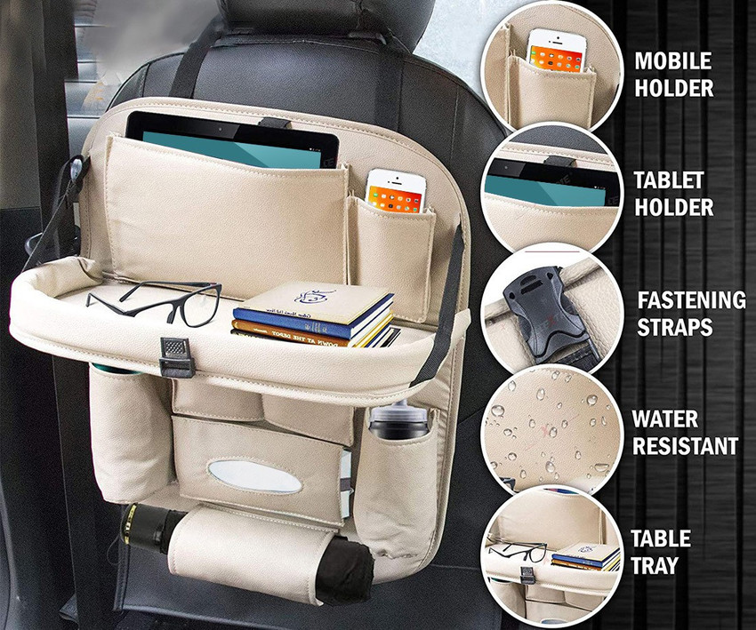 Leather car seat sales organizer