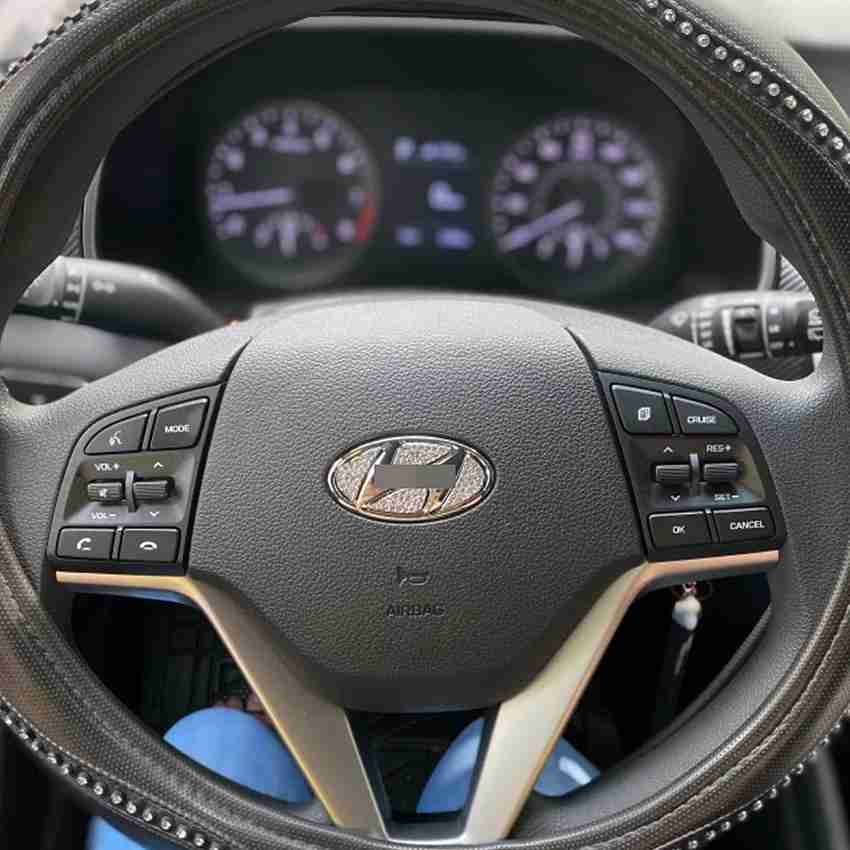 QAWACHH Steering Crystal Logo Caps Compatible for Hyundai Crystal