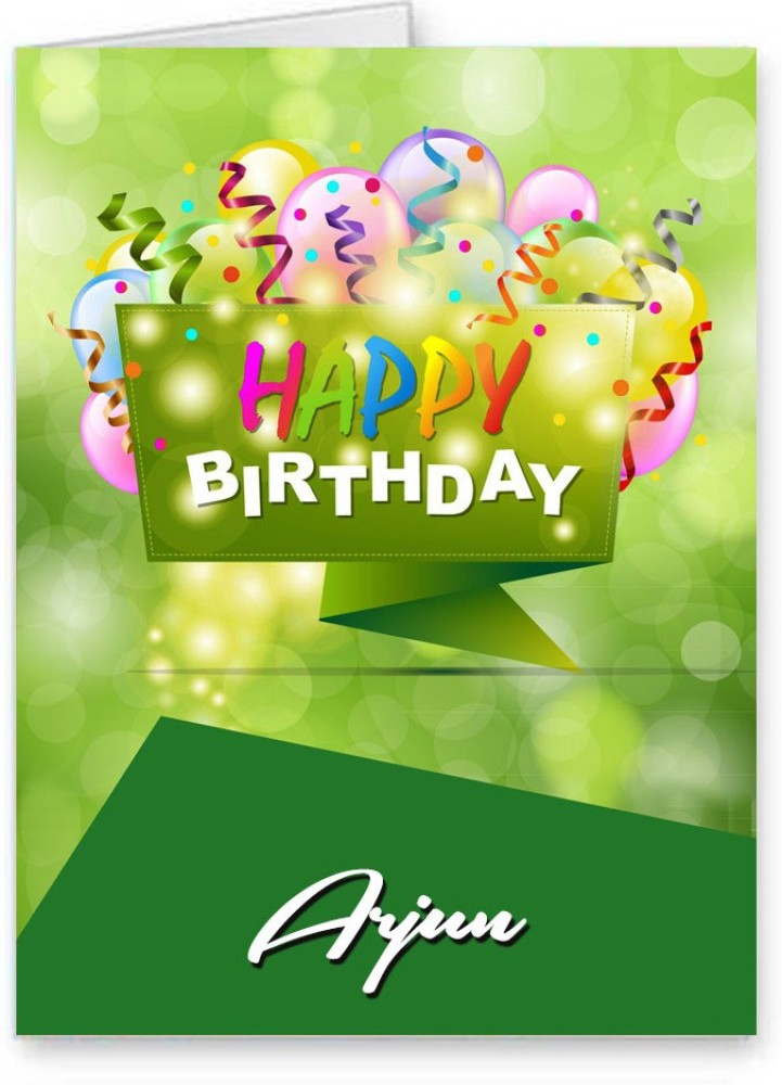 Happy Birthday Arjun Candle Fire - Greet Name