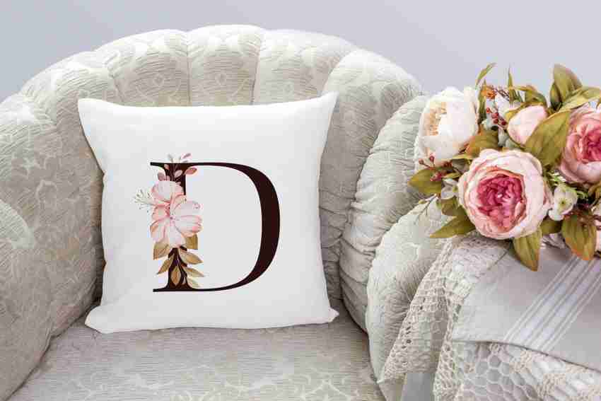 Plezer Color Lab Alphabet Letter D Name Initial Pillow Cover