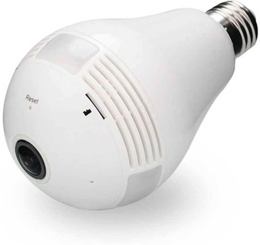 960p 360 panoramic wifi sales led light bulb shaped camera