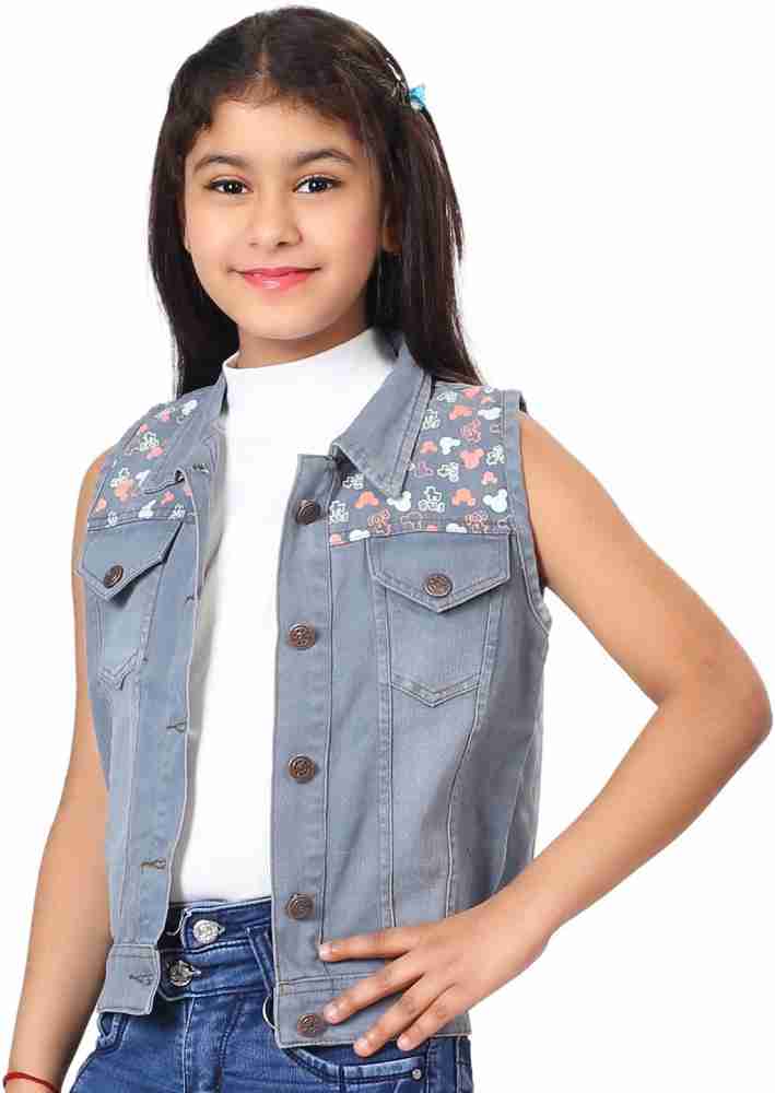 Girls sleeveless denim store jacket