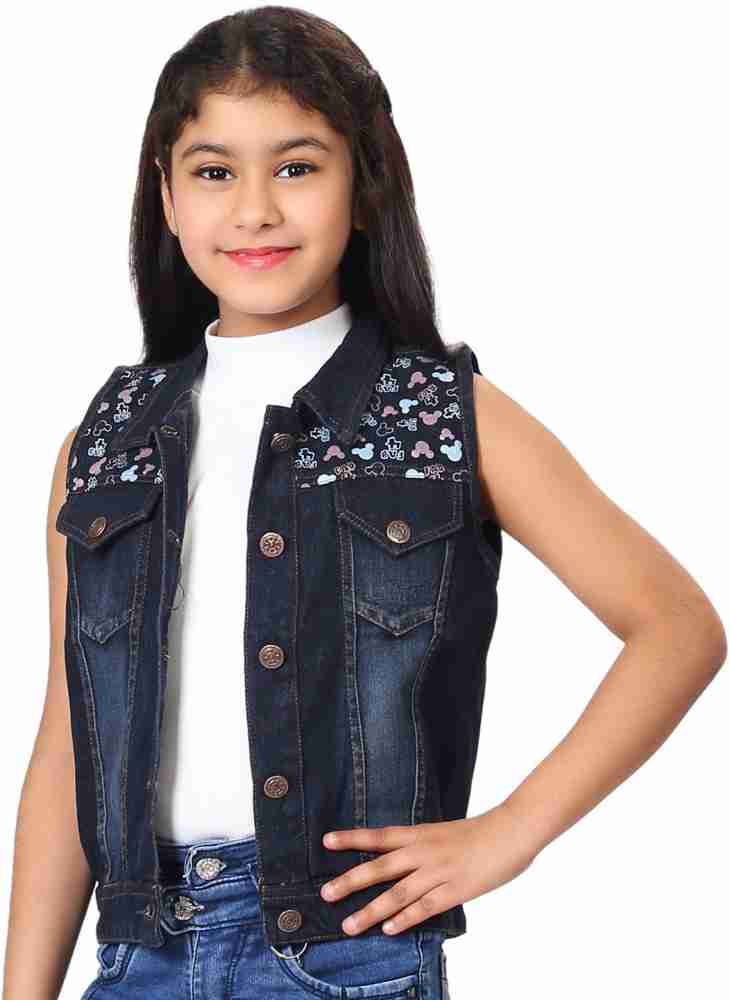 Girls black denim on sale vest