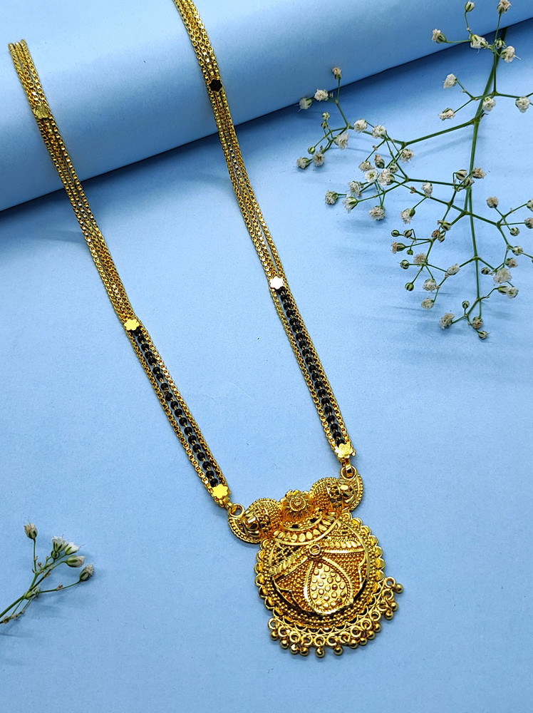 Gold plated top long mangalsutra