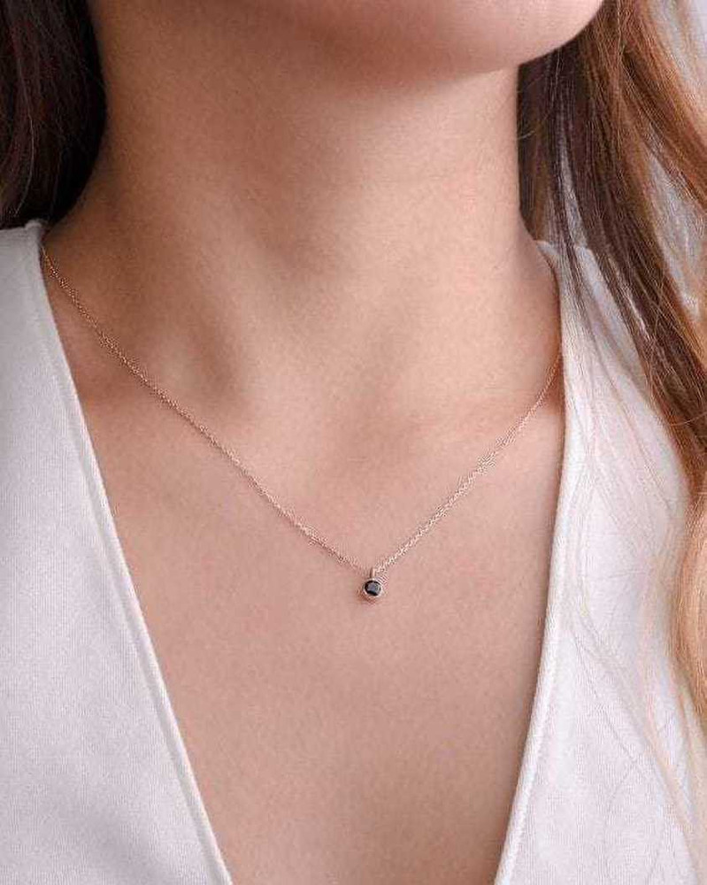 Jewel WORLD Stylish black diamond Pendant locket necklace chain