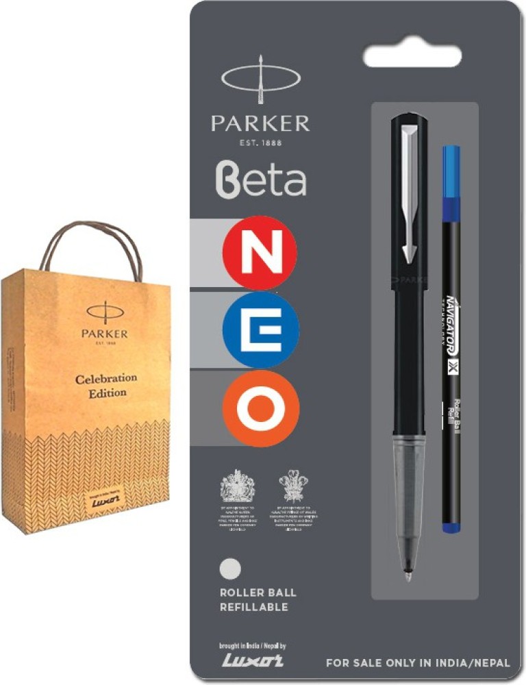 PARKER Beta Neo Roller Pen with Gift Bag (Black Body Colour