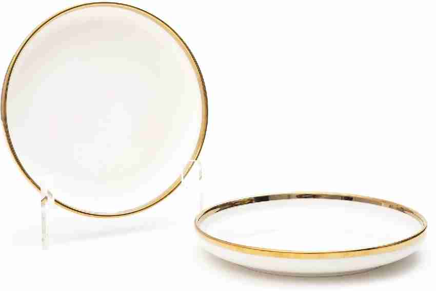 EZ Life Plate Pack of 2 7.3 Inch Plate Bone China Glossy