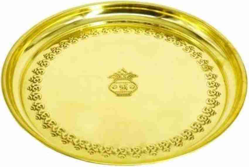 Buy Pure Source (India) Brass Plate for Pooja, 10 Inch, 1 Piece, (Hammered  - Gold) Online at Low Prices in India 