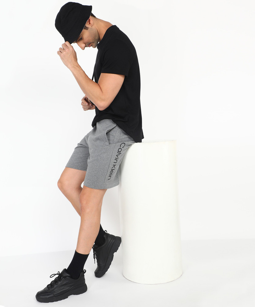 Calvin Klein Jeans Solid Men Grey Regular Shorts Buy Calvin