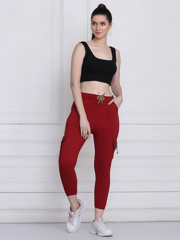 BuyNewTrend Slim Fit Women Maroon Trousers - Buy BuyNewTrend Slim Fit Women  Maroon Trousers Online at Best Prices in India
