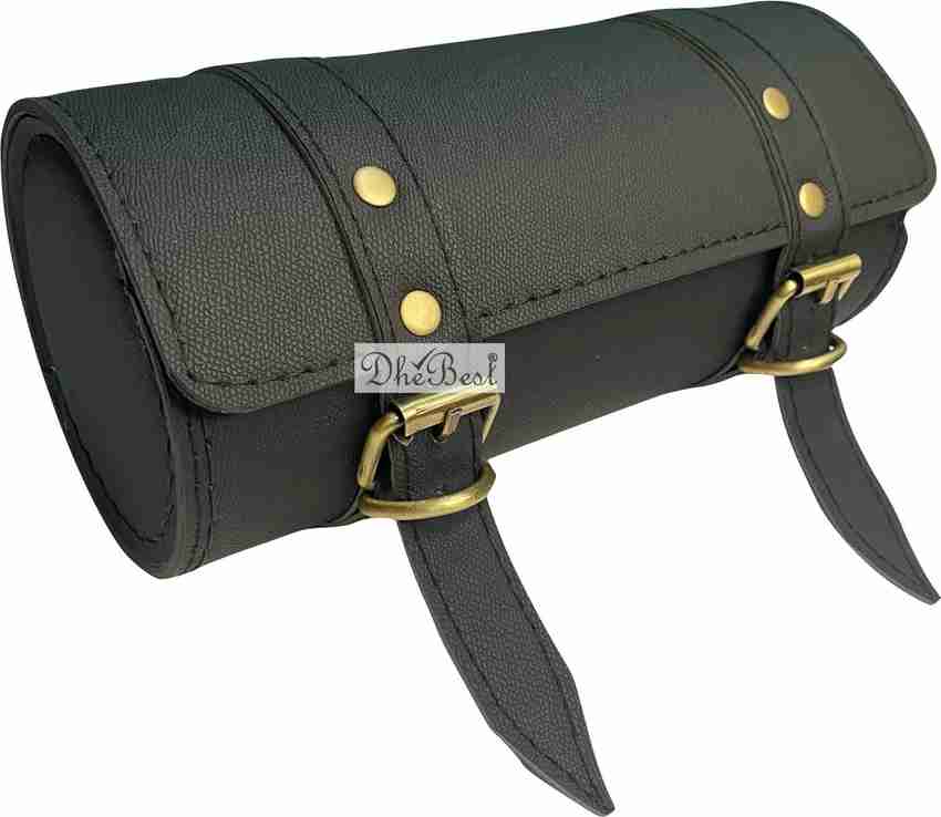 Dhe Best Back Seat Round Saddle Bag for Royal Enfield Black
