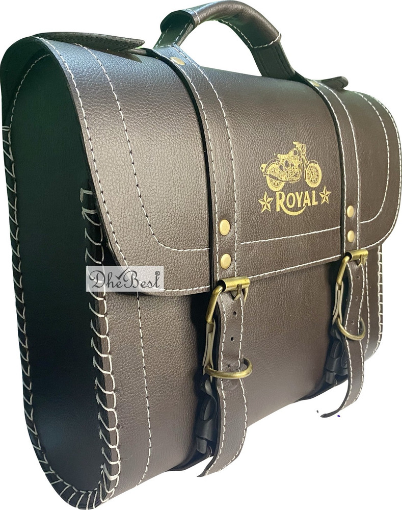 Dhe Best Saddle Bag Brown Leatherette Motorbike Saddlebag Price in