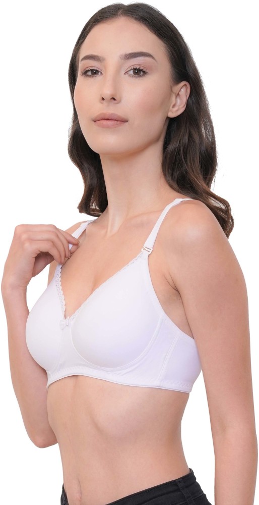 Buy Bralux Women's Cotton Hosiery T-Shirt Non-Wired Non-Padded Bra,  White-Skin B Cup, Size 36B,Set of 2 - Bela Online In India At Discounted  Prices