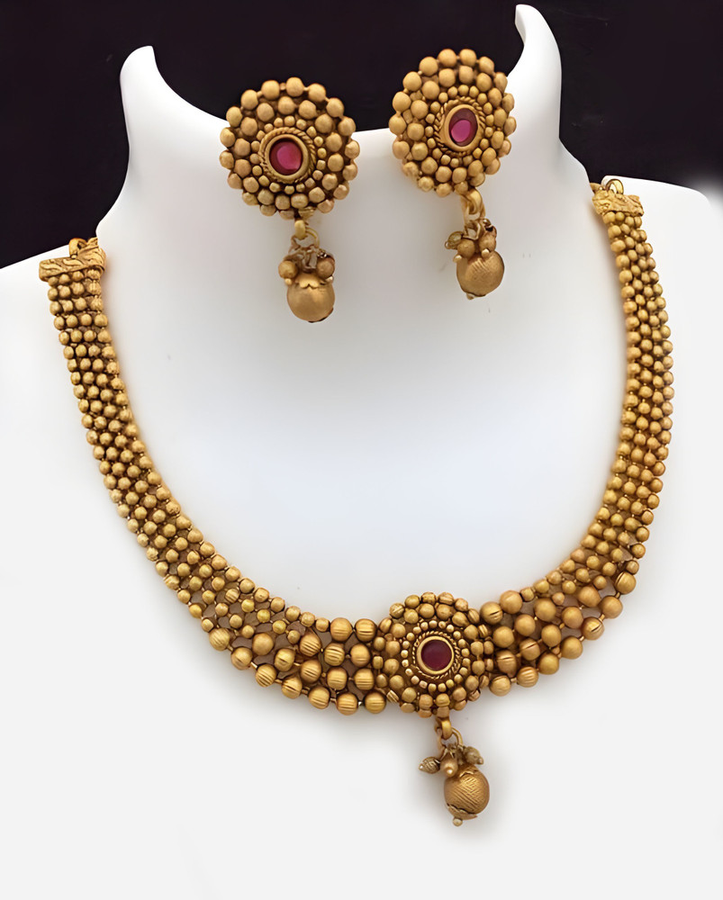 ROFARWORD Brass Copper Gold plated Gold Jewellery Set Price in