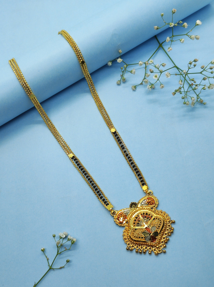 Gold plated long mangalsutra outlet