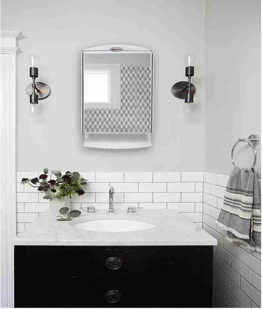 Bathroom mirror store on stand
