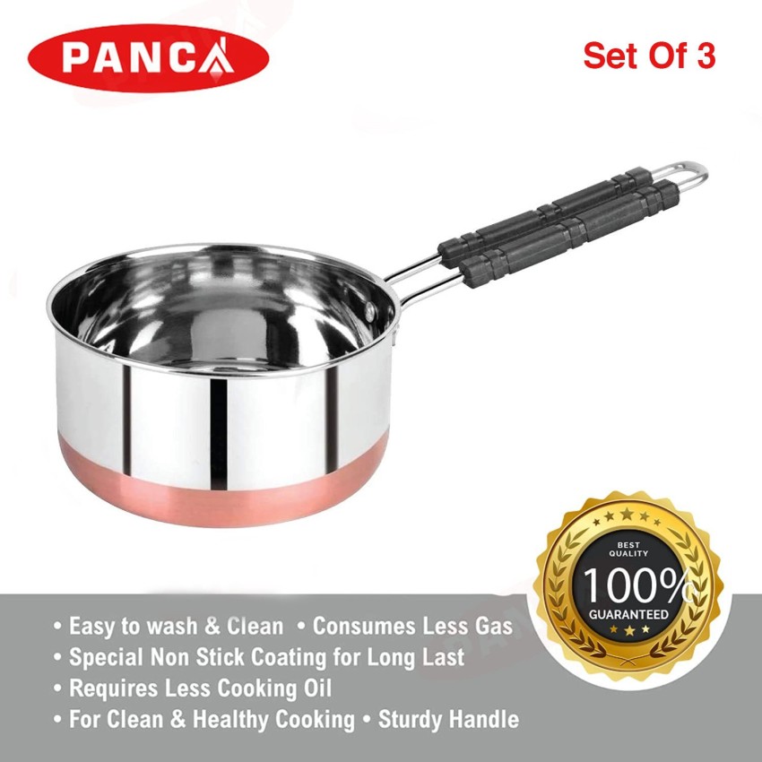 Simple Stainless Steel Copper Bottom Tea Pan 1.5 Litre Milk Boiler For  Cookware