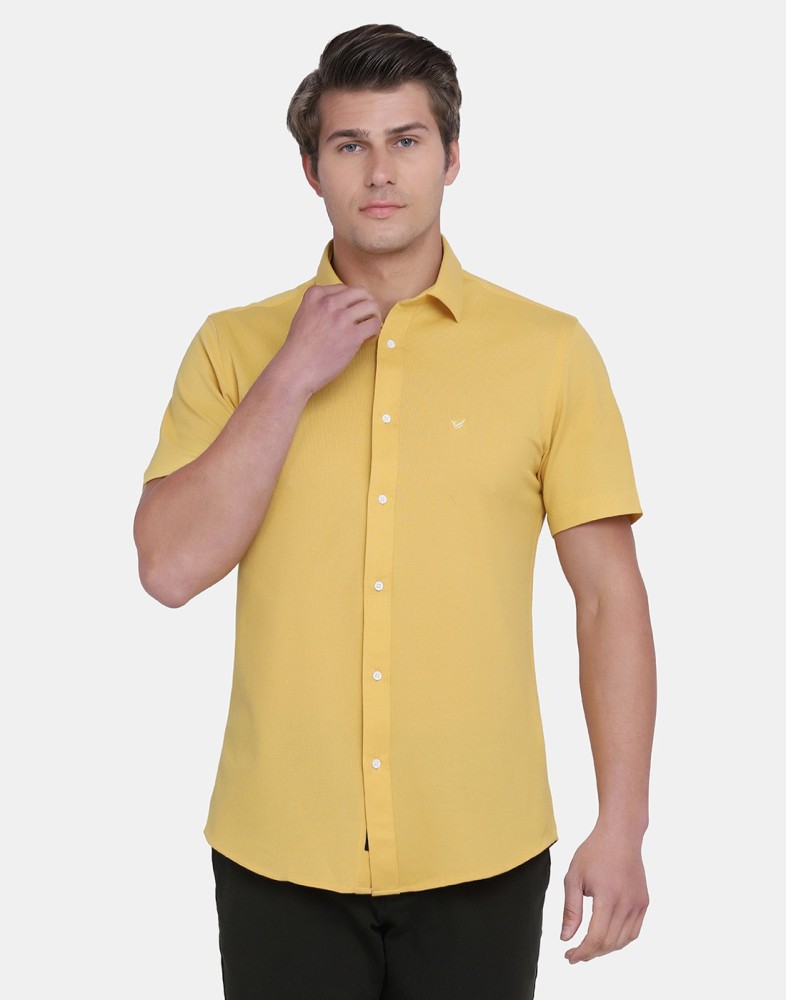 Blackberrys Men Solid Casual Yellow Shirt - Buy Blackberrys Men Solid Casual  Yellow Shirt Online at Best Prices in India