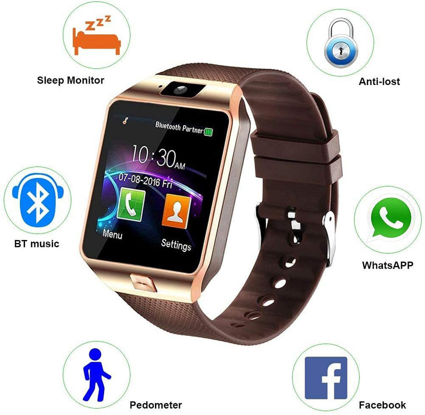 BMC DZ09 Bluetooth Smart Watch gold Smartwatch Price in India Buy BMC DZ09 Bluetooth Smart Watch gold Smartwatch online at Flipkart