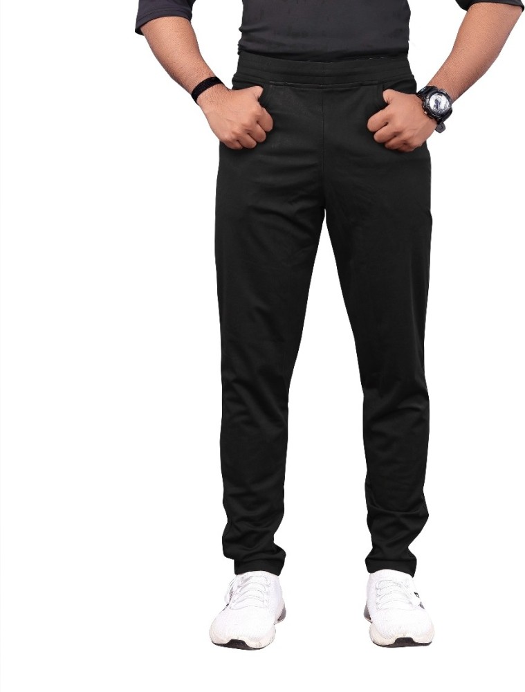 THE ONE Black Mens Formal Trousers Regular Fit Cotton Pants