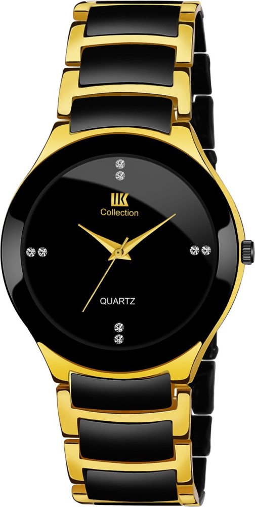 Black and 2025 gold watch