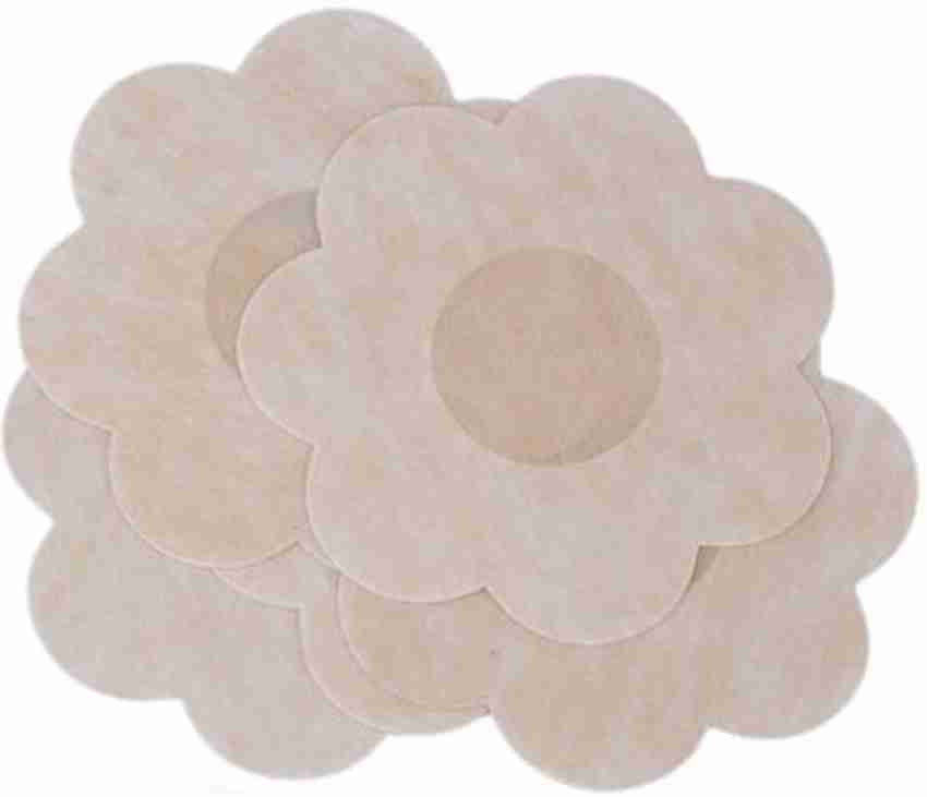 PLUMBURY 5 Pair Ultra Thin Nipple Pasties Cover/ Bra Pad Patches /Self  Adhesive Sticker Cotton Peel and Stick Bra Petals Cotton Peel and Stick Bra