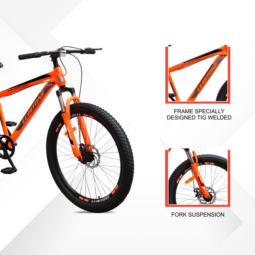 T LUISTONE Semi Fat Tyre Cycle for Men with Dual Disc Brake Front