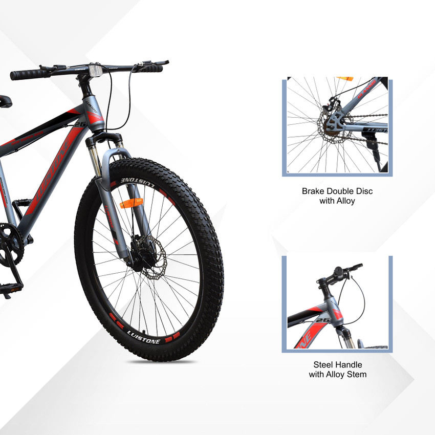 T LUISTONE Semi Fat Tyre Cycle for Men with Dual Disc Brake Front