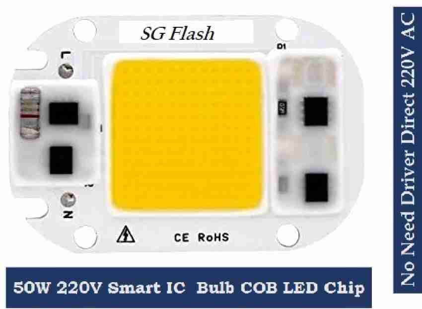 SG Flash Metal 50 Watts LED Chip 220V Smart IC Square Flood Spotlight (Warm  White) Electronic Components Electronic Hobby Kit Price in India - Buy SG  Flash Metal 50 Watts LED Chip