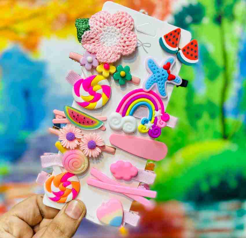 shakun handcrafts My Barbie Baby Hair Clips 14 piece For Kids