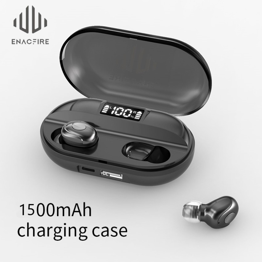 Enacfire TWS E005 T2 Earbuds MINI with 1500mAh Power Bank Charging Case. Bluetooth Headset