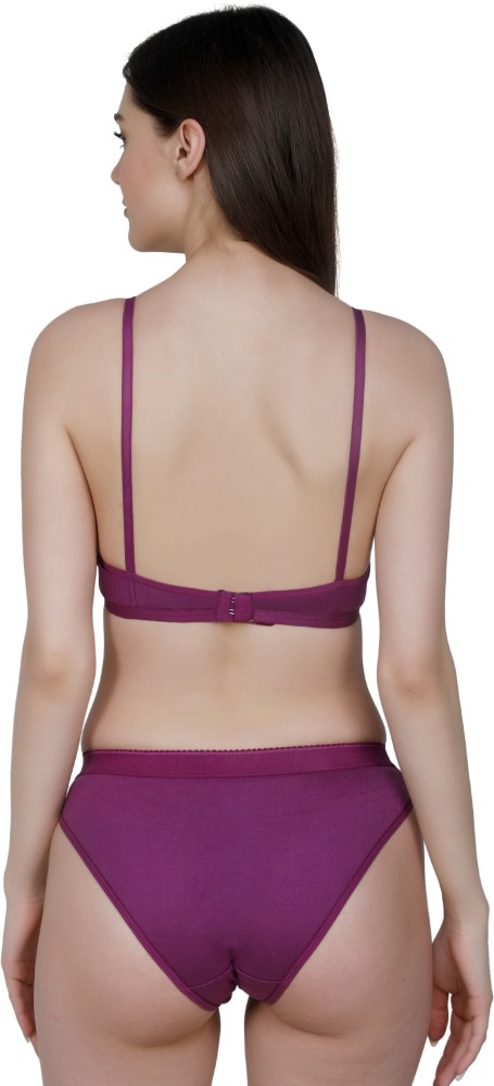 Buy TCG Designer Honeymoon Purple Bra & Panty set made by soft