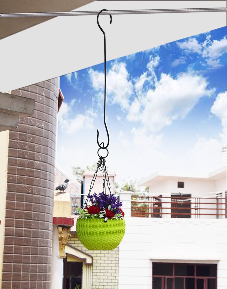 Woodiva S Shape Hooks Iron plant hanging hook, wall hook (Black, Height 50  cm Set of 3) Plant Container Set Price in India - Buy Woodiva S Shape Hooks  Iron plant hanging