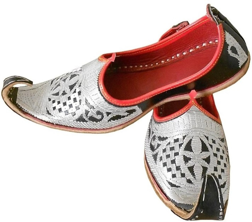 sm footwear Sliver Rajasthani Mojadi punjabi jutti and rajasthani